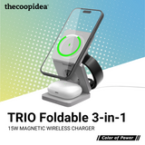 thecoopidea Trio Foldble 3 in 1 15W Magnetic Wireless Charger - Grey