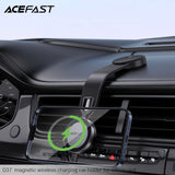 Acefast D37 Magnetic Wireless Charging Car Holder for Dashboard - Black