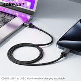 Acefast C20-03 USB-C to USB-C 60W Aluminum Alloy Charging Data Cable (1.2m) - Black