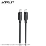 [1 for 1] Acefast C16-03 USB-C to USB-C TPE Charging Data Cable (1.2m) - Black