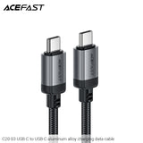 Acefast C20-03 USB-C to USB-C 60W Aluminum Alloy Charging Data Cable (1.2m) - Black