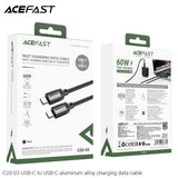 Acefast C20-03 USB-C to USB-C 60W Aluminum Alloy Charging Data Cable (1.2m) - Black