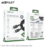 Acefast C14-03 USB-C to USB-C Spring Charging Data Cable (1.2m) - Black