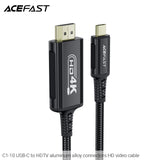 Acefast C1-10 USB-C to HDTV Aluminum Alloy Connectors HD Video Cable (1.8m) - Black