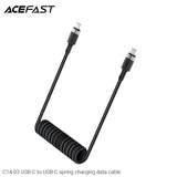 Acefast C14-03 USB-C to USB-C Spring Charging Data Cable (1.2m) - Black