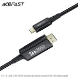 Acefast C1-10 USB-C to HDTV Aluminum Alloy Connectors HD Video Cable (1.8m) - Black