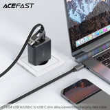 Acefast C13-04 USB-A/USB-C to USB-C 60W Zinc Alloy Connectors Charging Data Cable (1.2m) - Black