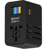 XPower TA75D LED Display 5-Output 75W PD 3.0/PPS Travel Adapter - Black