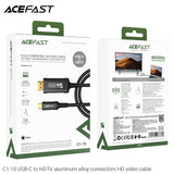 Acefast C1-10 USB-C to HDTV Aluminum Alloy Connectors HD Video Cable (1.8m) - Black