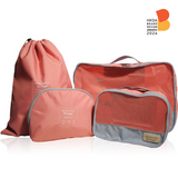 MONOCOZZI Bon Voyage | Travel Bags 4 in 1 Set ( Small Apparel Bag, Large Apparel Bag, Shoes Bag, Zipper Pouch)